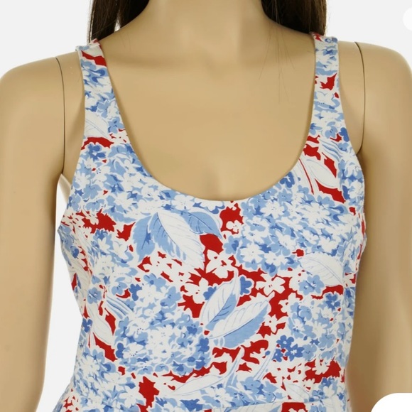 Chaps midi dress light blue, white and red - Picture 2 of 12